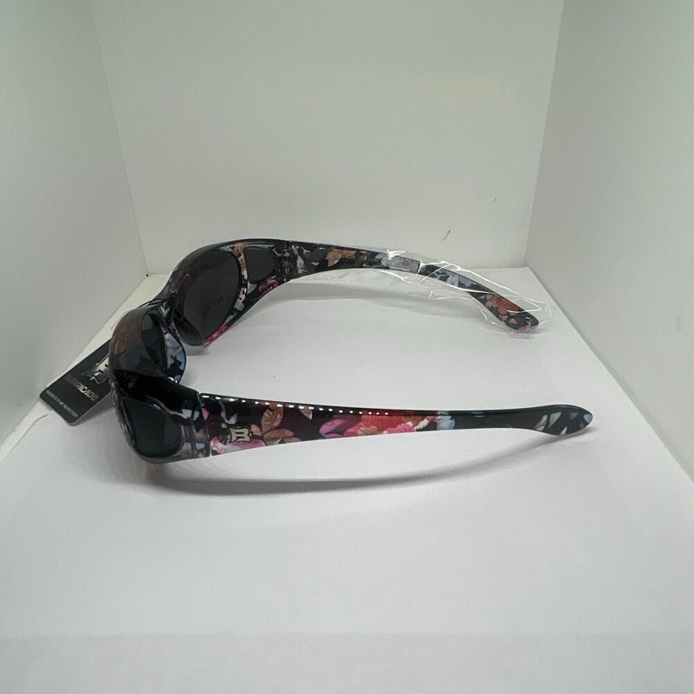 Barricade Floral Polarized Bling Fit Over Sunglasses UV400 Protection Oversized - Picture 2 of 3